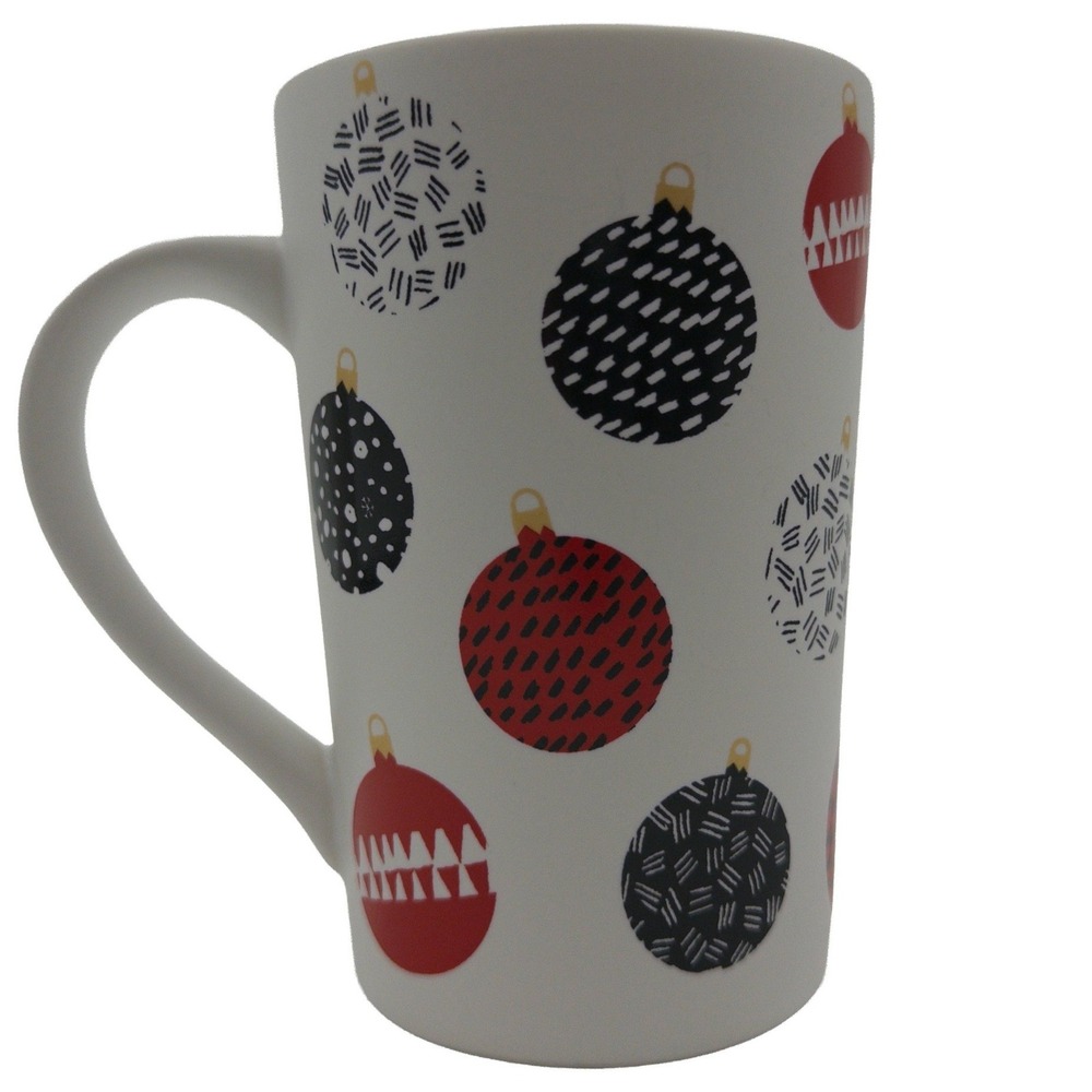 Starbucks Mug 2016 Holiday Christmas Ornament Pattern 12 oz White Ceramic Cup - Picture 3 of 5